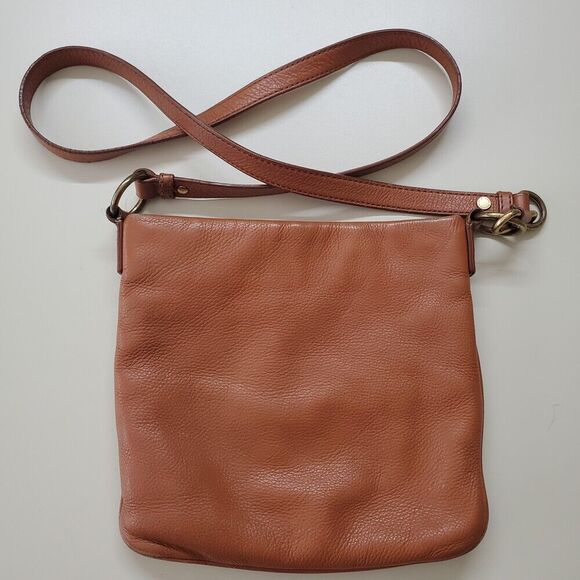 Marc by Marc Jacobs Brown Pebbled Leather Crossbody Bag Brass Hardware Roomy - Picture 2 of 8